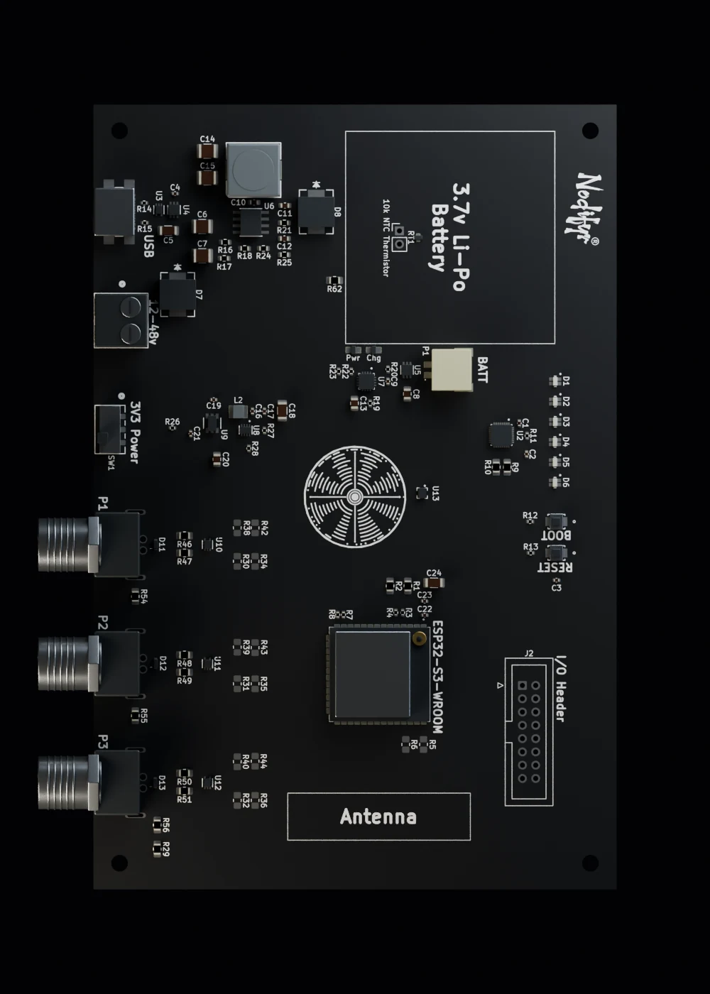 Plan view of the same board